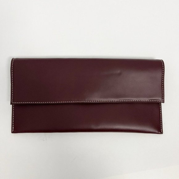 Vittoria Napoli Bordeaux Genuine Leather Clutch Bordeaux Magnetic closure - Picture 2 of 9